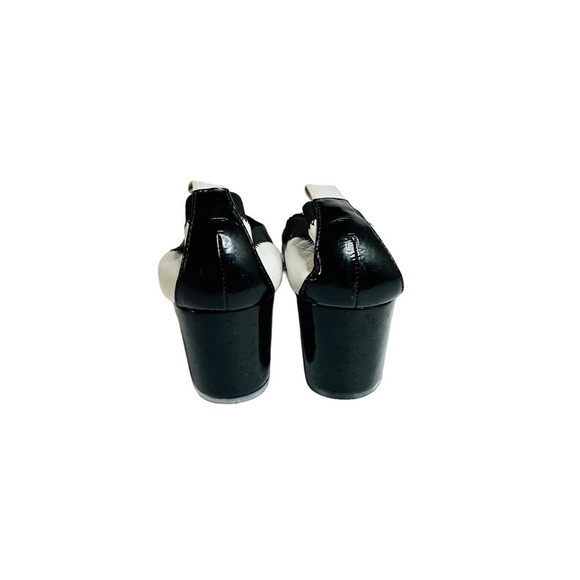 Nine West TrueBlenr Leather Upper Block Heel Pump Black & White Size 7M - Picture 3 of 10